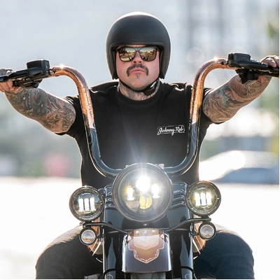 Johnny Reb Burke Open Face Helmet - Matte Black