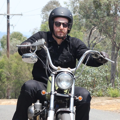 Johnny Reb Olga Open Face Helmet - Matte Black/Black Lining - Matte Black