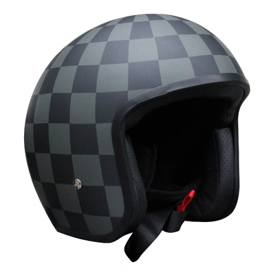 Johnny Reb Burke Open Face Helmet - Black/Grey Check