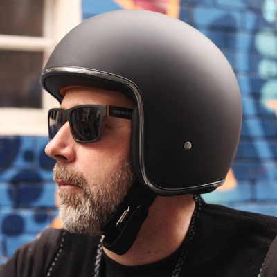Johnny Reb Burke Open Face Helmet - Black