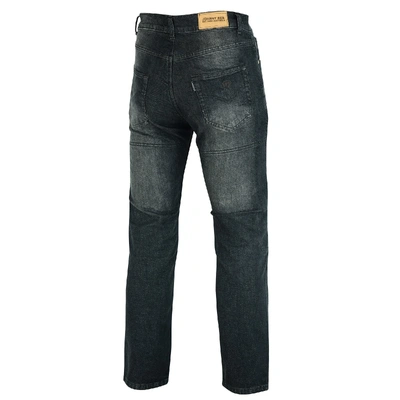 Johnny Reb Mens Biker Distressed Protective Jeans - Black