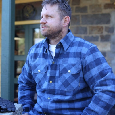 Johnny Reb Mens Waratah Protective Shirt - Blue/Black