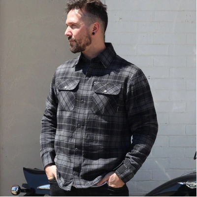 Johnny Reb Mens Nullabor Protective Shirt - Grey/Black