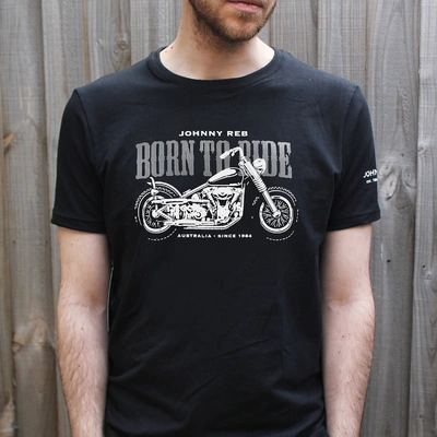 Johnny Reb Born To Ride T-Shirt - Black