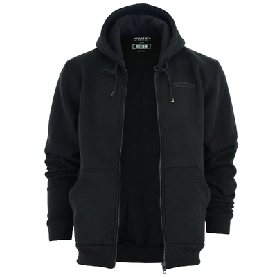 Johnny Reb Mens Distressed Logo Full-Zip Hoodie - Black