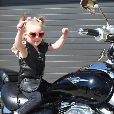 Johnny Reb Kids Capricorn Leather Vest - Black