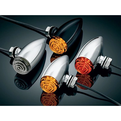 Mini Bullet Turn Signals with Amber LED - Black