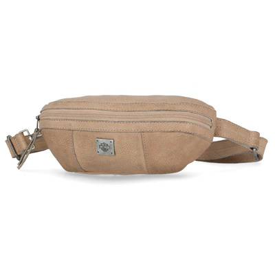 Harley-Davidson Womens Washed Genuine Leather Hip Bag With Adjustable Strap - Tan