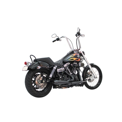 Megaphone Gen II 2-into-1 Exhaust - Black. Fits Dyna 2006-2017