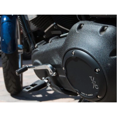 5-Hole Dished Billet Derby Cover - Black. Fits Softail 1999-2018, Dyna 1999-2017 &amp; Touring 1999-2015