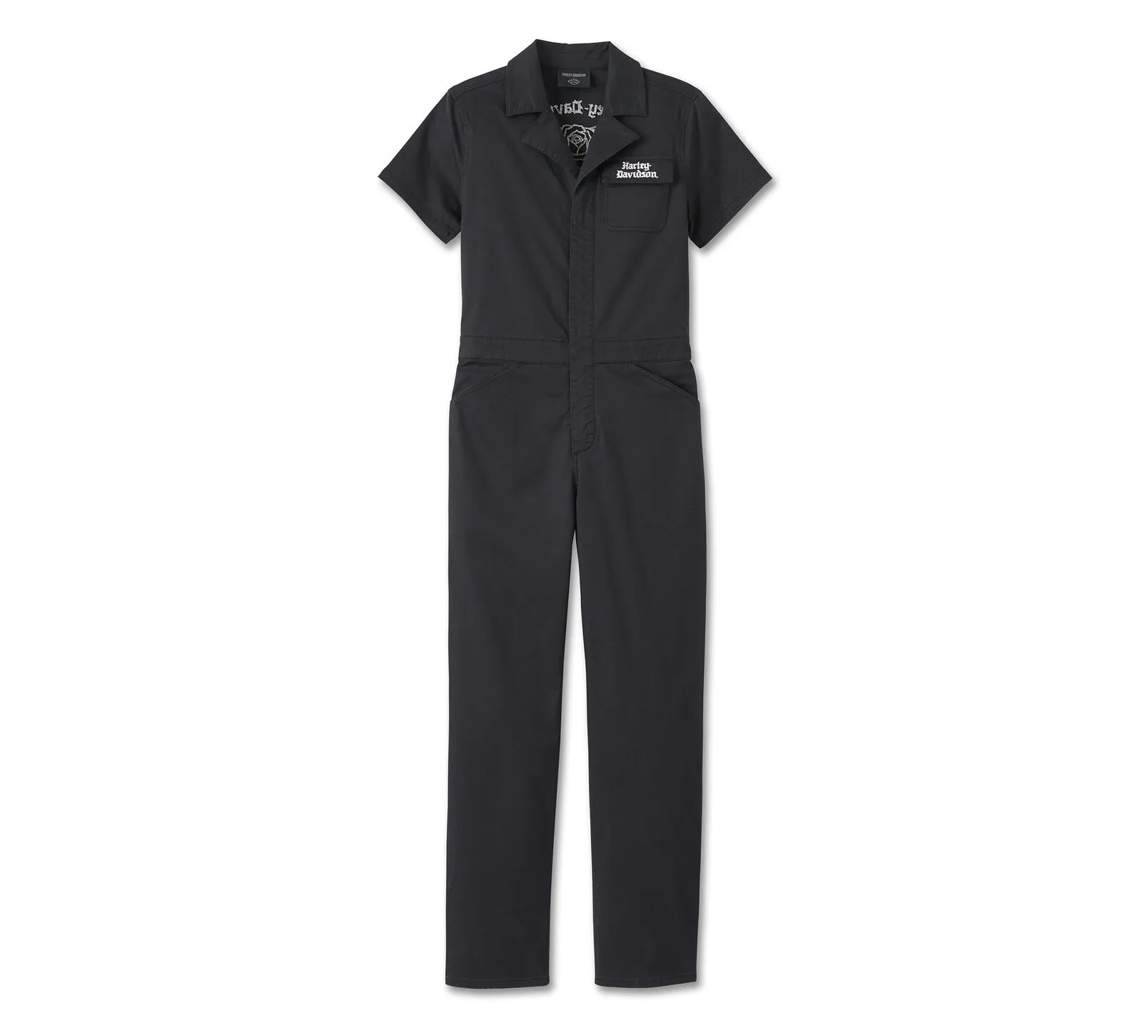 Harley-Davidson Womens Old English Rose Coverall - Harley Black