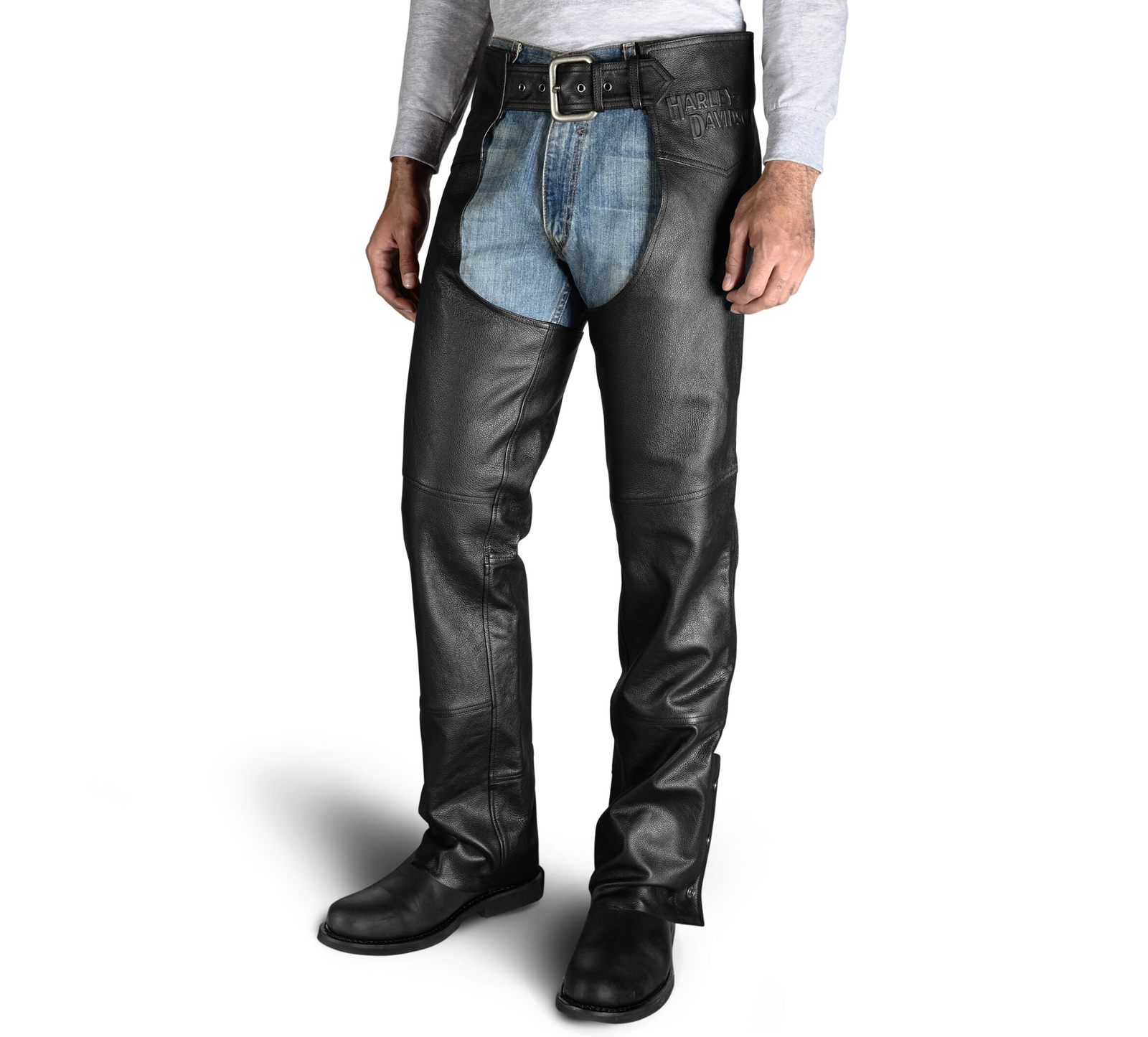 Mens black leather chaps discount
