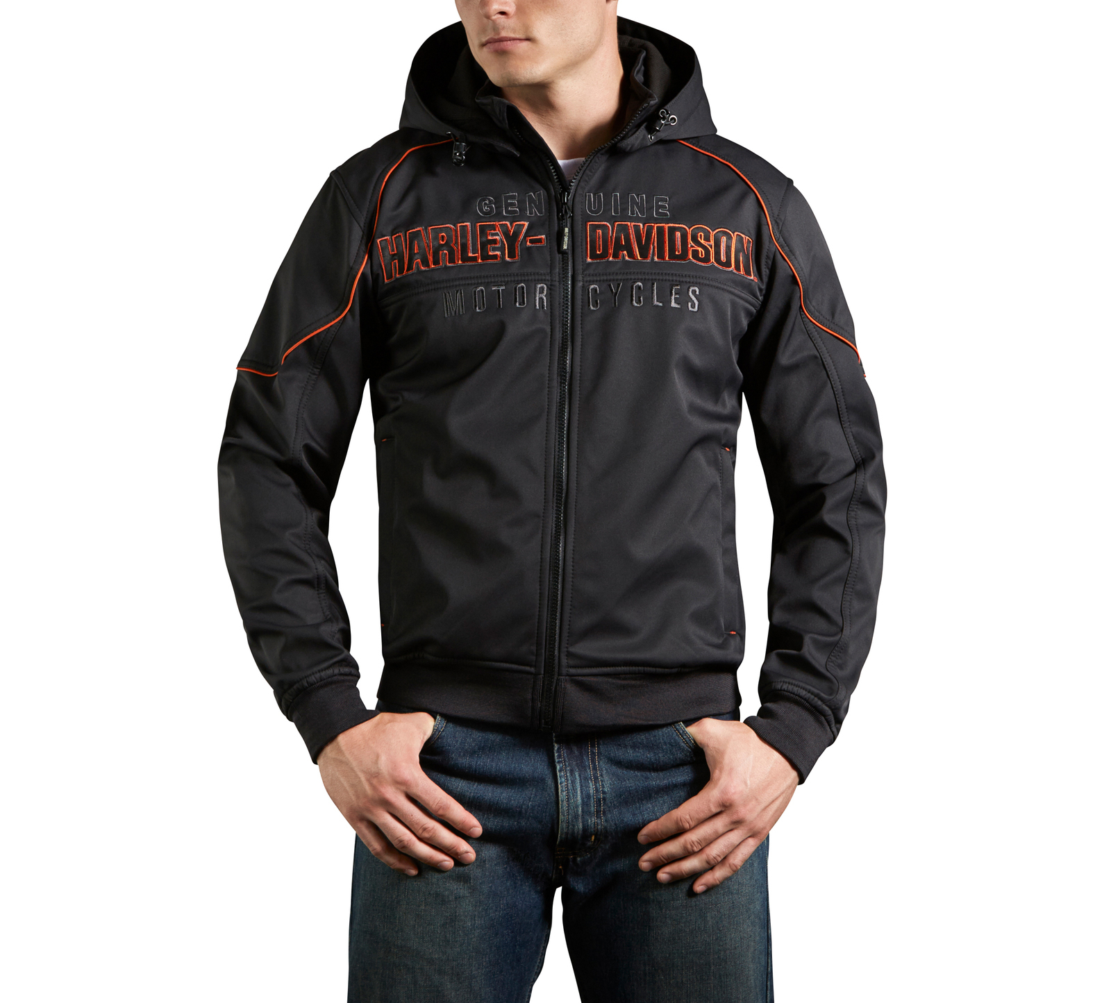 Harley Davidson Mens Idyll Windproof Soft Shell Jacket Black