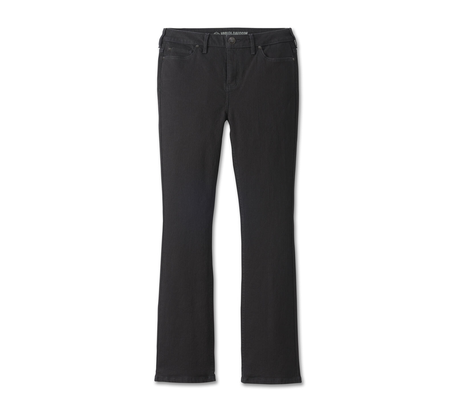 Womens Harley Davidson High Rise Boot Cut Jeans Black Denim Harley Davidson