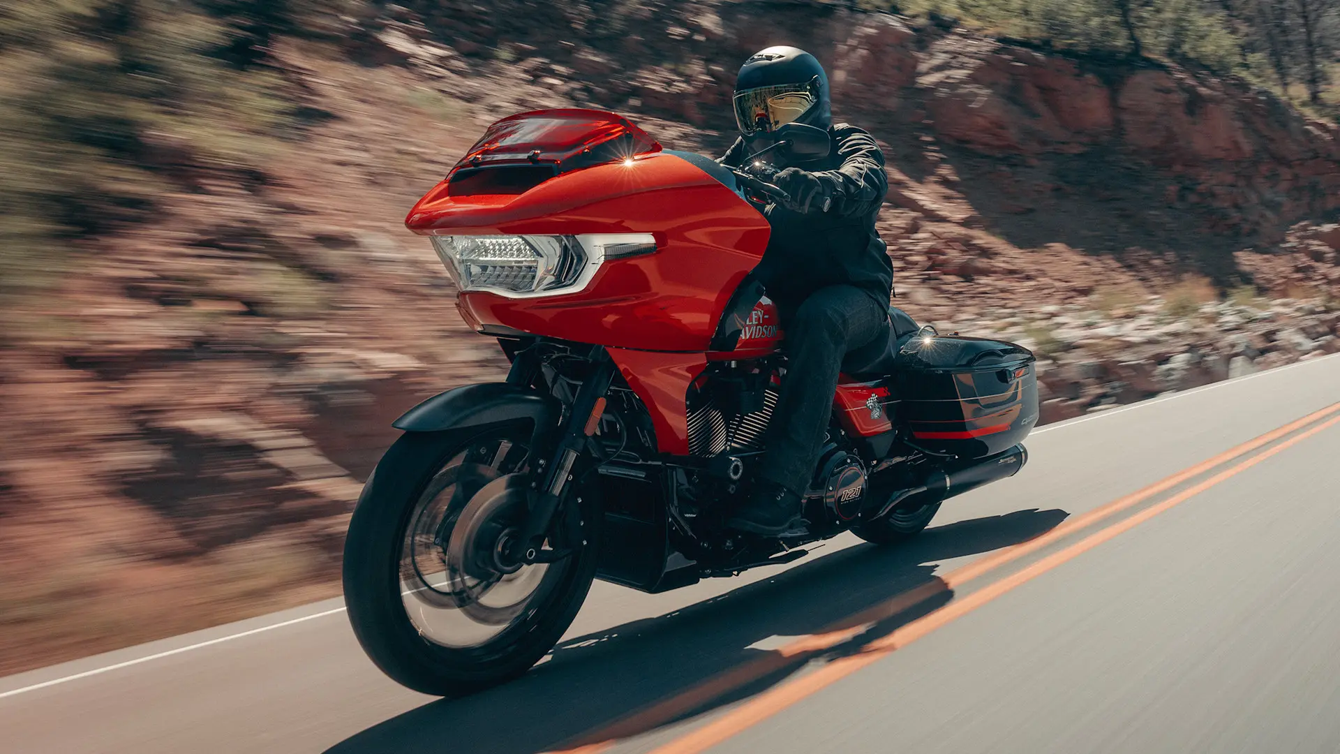 2026 CVO Road Glide ST Motorcycles Riding Shot