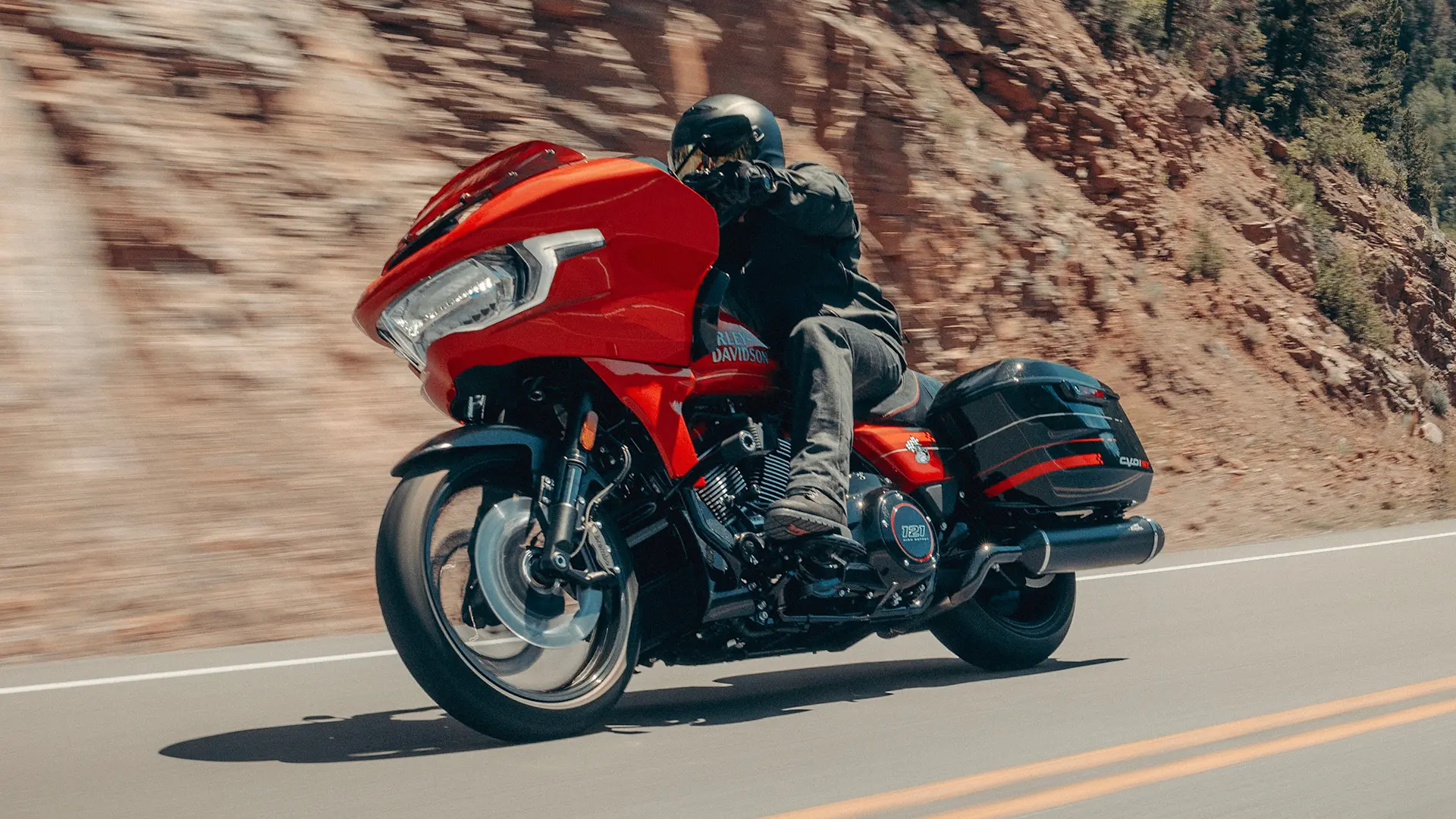 2026 CVO Road Glide ST Motorcycles Riding Shot