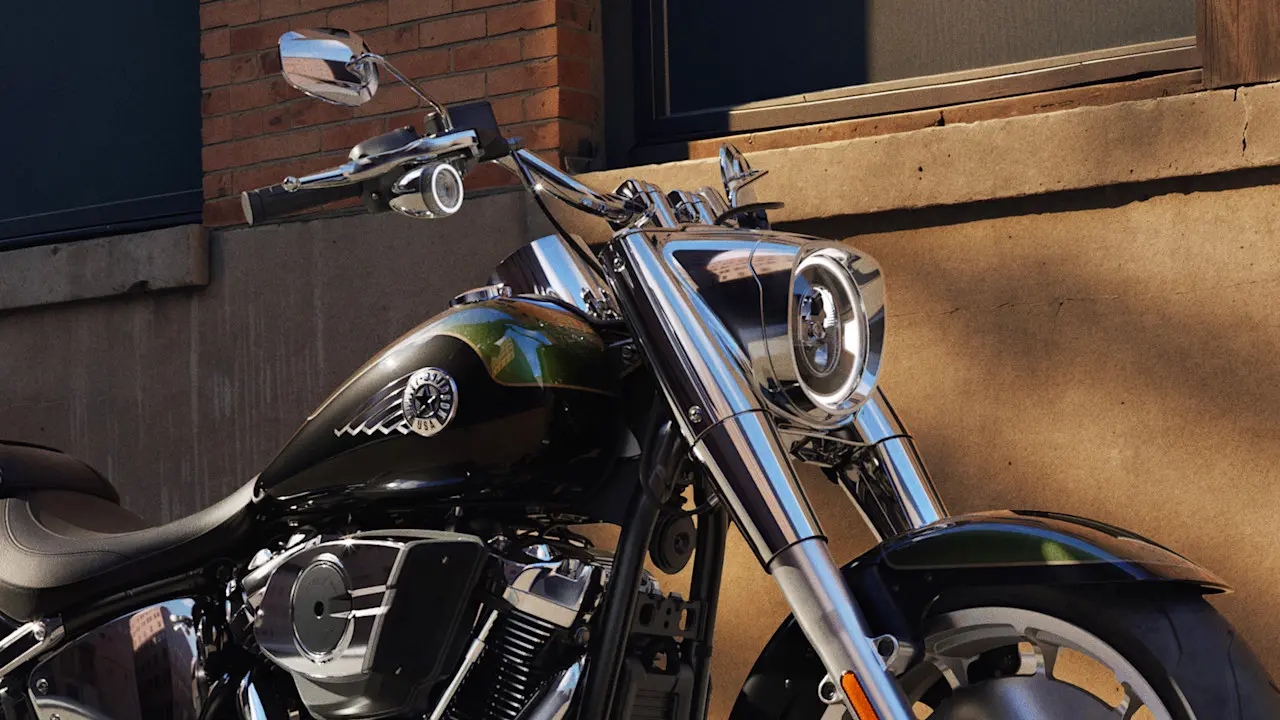 2026 Fat Boy Motorcycles Riding Shot