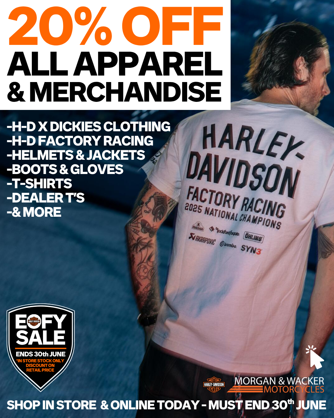 2026 EOFY 20% Off Apparel & Merchandise