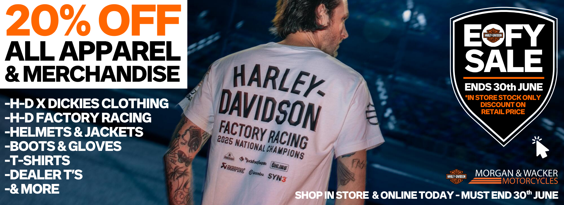 2026 EOFY 20% Off Apparel & Merchandise