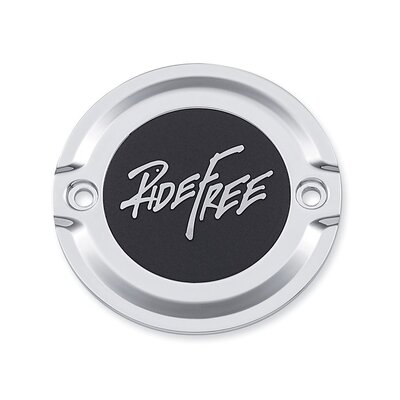 Ride Free Timer Cover - Wrinkle Black/Chrome