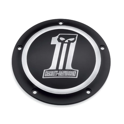 Harley-Davidson Dark Custom Derby Cover - Black &amp; Satin Aluminum