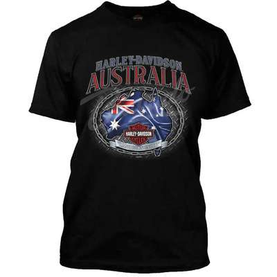 Harley-Davidson Chain Flag Mens Tee - Black