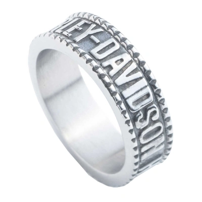 Harley-Davidson Engraved Raised Logo Stainless Steel Ring - Stainless Steel