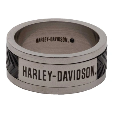 Harley-Davidson Mens Tire Track H-D Script Band Ring - Stainless Steel