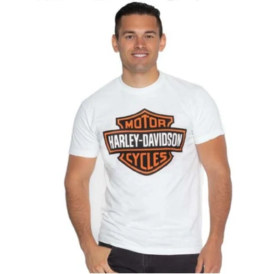 Harley-Davidson Mens Bar &amp; Shield Tee - White