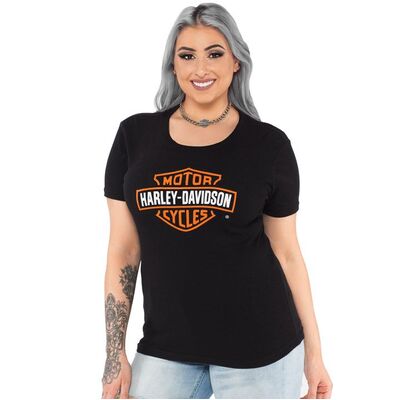 Ladies Bar &amp; Shield Tee - Black
