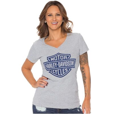 Ladies Bar &amp; Shield Tee - Grey