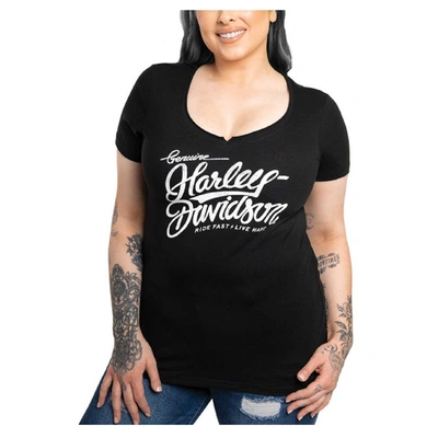 Harley-Davidson Womens Crackle Dealer Tee - Black