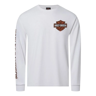 Harley-Davidson Mens Bar &amp; Shield Long Sleeve Dealer Tee - White