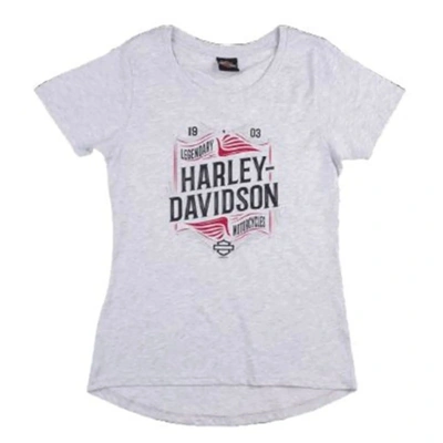 Harley-Davidson Bordering Womens Tee - Heather White