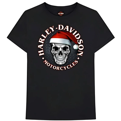 Harley-Davidson Mens Santa Skull Dealer Tee - Black