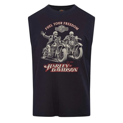 Harley-Davidson Mens Deranged Dealer Muscle Tee - Navy