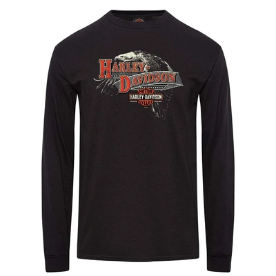 Harley-Davidson Mens Aged Long Sleeve Dealer Tee - Black