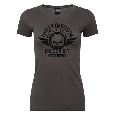Harley-Davidson Womens Skully S/S Dealer Tee - Dark Grey