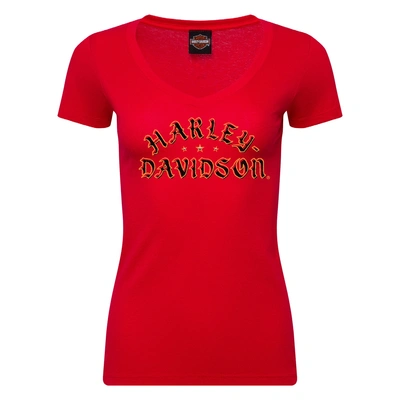Harley-Davidson Womens Gothic S/S Dealer Tee - Red