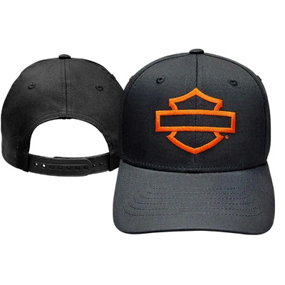 Harley-Davidson Open Bar &amp; Shield Cap - Black/Orange - OSFM