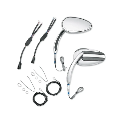 Chrome Mirrors with Auxiliary Running Light and Directional Indicator
