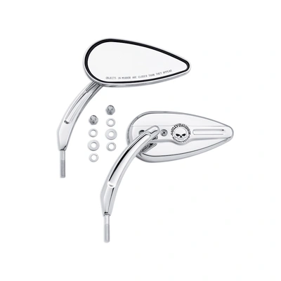 Harley-Davidson Willie G Skull Teardrop Mirrors - Chrome