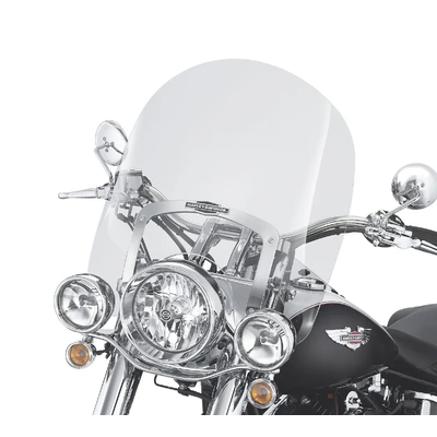 King-Size Nostalgic H-D Detachables Windshield for FL Softail Models - 20 in. - Light Smoke
