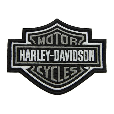 Harley-Davidson Embroidered Gray Bar &amp; Shield Logo Emblem Sew-On Patch - 5.6 Inch