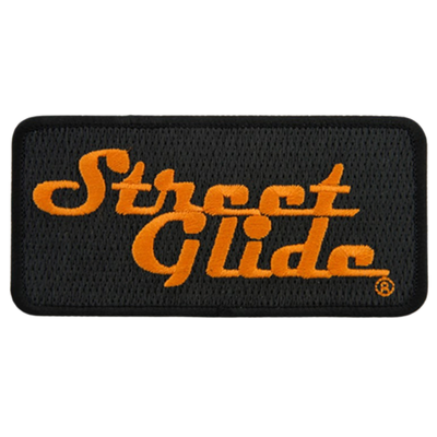 Harley-Davidson 4 inch Embroidered Street Glide  Emblem Sew-On Patch - Black/Orange