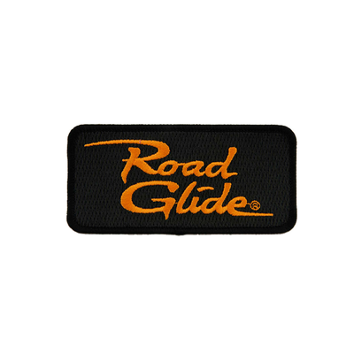 Harley-Davidson 4 inch Embroidered Road Glide Emblem Sew-On Patch - Black/Orange