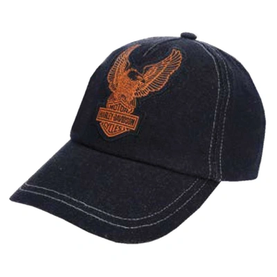 Harley-Davidson Little Boys Up-Wing Eagle Patch Denim Baseball Cap - Black