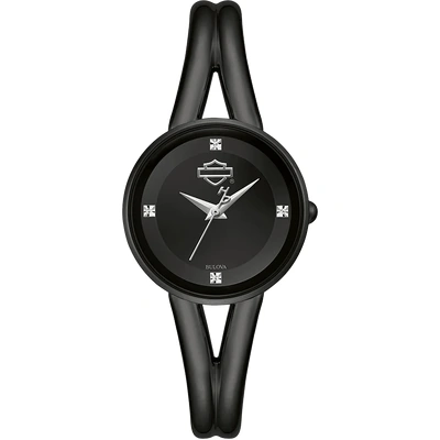 Harley-Davidson Womens IP SS Analog Watch - Black