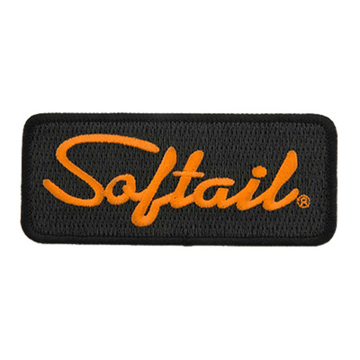 Harley-Davidson 4.125 in Embroidered Softail Emblem Sew-On Patch - Black/Orange