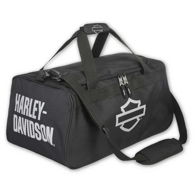 Harley-Davidson Orange Bar &amp; Shield Graphic Duffel Bag - Black Gray
